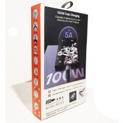 AL Gyorstöltő adatkábel TYPE-C - Lightning/Apple 1m 5A 100W 12132