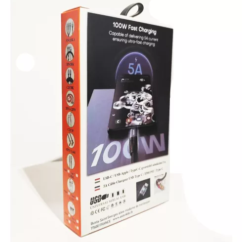 AL 5A Gyorstöltő adatkábel USB - 1m APPLE 12187