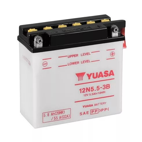 YUASA 12V 5,8Ah 55A Jobb+ Indító akkumulátor 12N5.5-3B