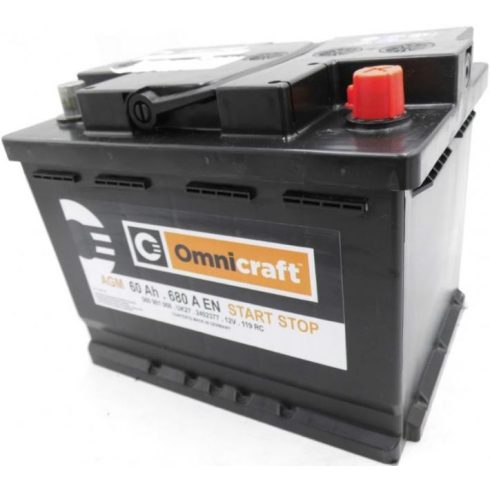 Omnicraft AGM Start-Stop 12V 60Ah 680A Jobb+ akkumulátor 2402377