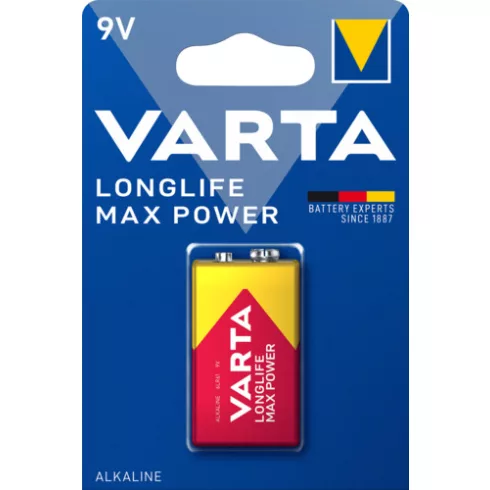 VARTA LONGLIFE MAX POWER 9 V-os/ E/ 6LR61 elem BL1 4722101401