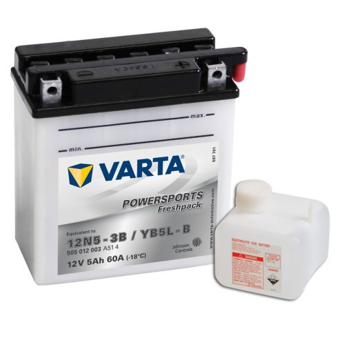 Varta 12v 5ah 60A motor akkumulátor jobb+ YB5L-B 505012003A514