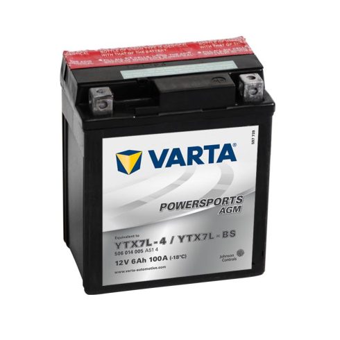 Varta 12v 6ah 100A AGM motor akkumulátor jobb+ YTX7L-BS 506014005A514