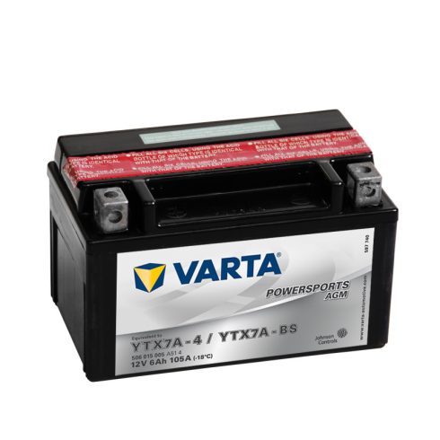 Varta 12v 6ah 105A AGM motor akkumulátor bal+  YTX7A-BS 506015005A514