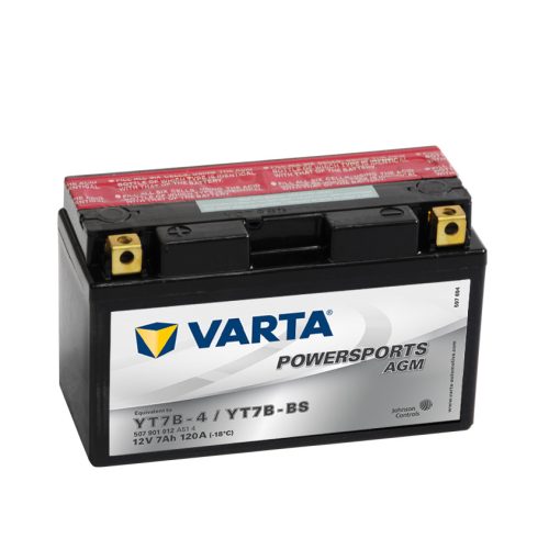 Varta 12v 7ah 120A AGM motor akkumulátor bal+ YT7B-BS 507901012A514