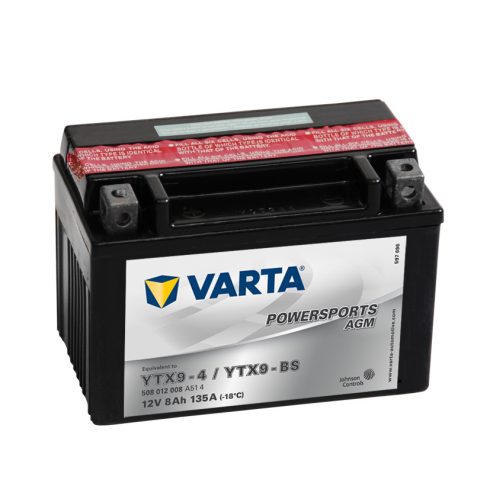 Varta 12v 8ah 135A AGM motor akkumulátor bal+ YTX9-BS 508012008A514