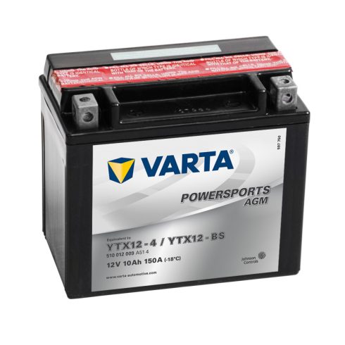 Varta 12v 10ah 150A AGM motor akkumulátor bal+ YTX12-BS 510012009A514