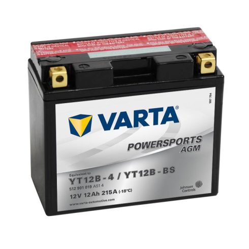 Varta 12v 12ah 215A AGM motor akkumulátor bal+ YT12B-BS 512901019A514