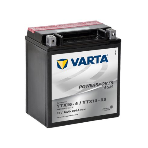 Varta 12v 14ah 210A AGM motor akkumulátor bal+ YTX16-4-1 514902022A514