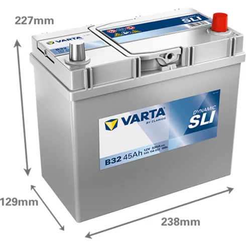 Varta Dynamic SLI - 12v 45ah - autó akkumulátor - jobb+ *ázsia, vastag sarus 545156033K262