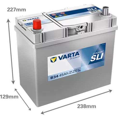 Varta Dynamic SLI - 12v 45ah - autó akkumulátor - bal+ *ázsia, vastag sarus 545158033K262