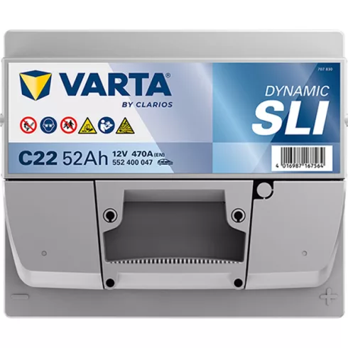 Varta Dynamic SLI - 12v 52ah - autó akkumulátor - jobb+ 552400047K262