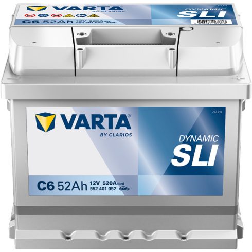 Varta Dynamic SLI - 12v 52ah - autó akkumulátor - jobb+ *alacsony 552401052K262