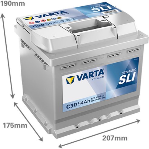Varta Dynamic SLI - 12v 54ah - autó akkumulátor - jobb+ 554400053K262