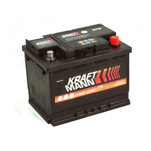 Kraftmann prémium EFB Start-Stop 12V 60Ah 640A jobb+ autó akkumulátor 560490064