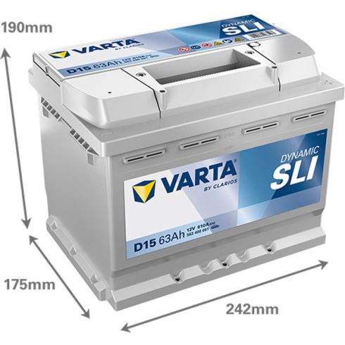 Varta Dynamic SLI - 12v 63ah - autó akkumulátor - jobb+ 563400061K262