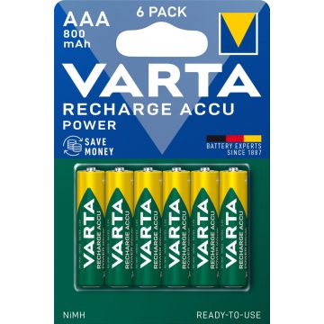 VARTA POWER akkumulátor mikro/ AAA 800 mAh BL6 56703101436