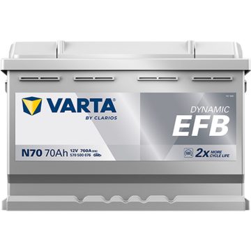   Varta Dynamic EFB - 12v 70ah - autó akkumulátor - jobb+ 570500076K262