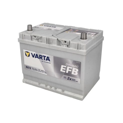 Varta Dynamic EFB - 12v 72ah - autó akkumulátor - jobb+ ázsia 572501076K262