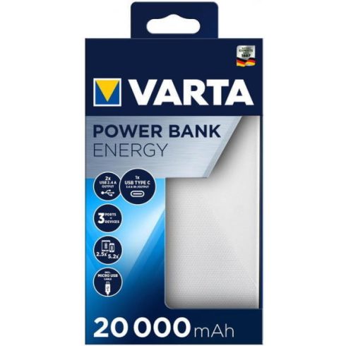VARTA Portable Power Bank Energy 20000mAh töltő 57978101111