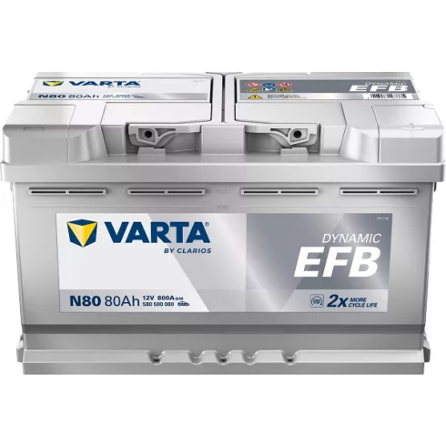 Varta Dynamic EFB - 12v 80ah - autó akkumulátor - jobb+ 580500080K262