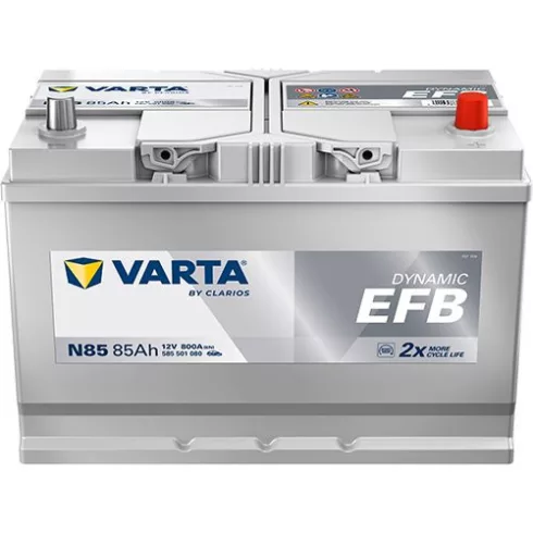 Varta Dynamic EFB - 12v 85ah - autó akkumulátor - jobb+ ázsia 585501080K262