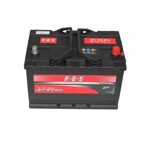 Abs ASIA - 12v 91ah - autó akkumulátor - jobb+ *ázsia 591700074