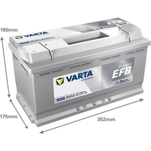 Varta Dynamic EFB - 12v 95ah - autó akkumulátor - jobb+ 595500085K262