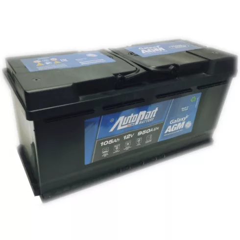 AutoPart Galaxy AGM Start-Stop 12V 105Ah 950A Jobb+ autó akkumulátor 605675AP