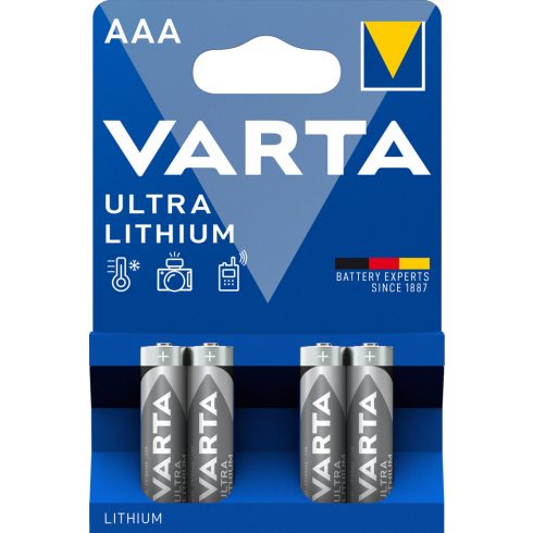 VARTA ULTRA LITHIUM mikro/ AAA/ LR03 elem BL4 6103301404
