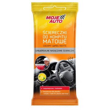   Moje Auto matt cockpit műanyag és műszerfalápoló törlőkendő 19068
