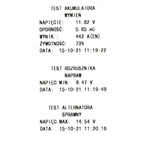 Ideal Ellenőrző készülék, akkumulátor + nyomtató  BDT4000