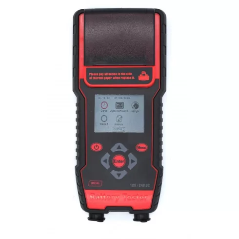 Ideal akkumulátor WET/EFB/GEL/AGM teszter nyomtatóval + tokkal BDT7000