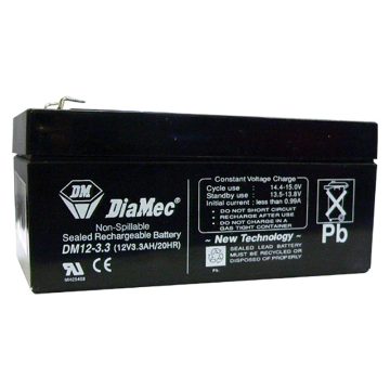   DIAMEC AGM akkumulátor; 12V / 3,3Ah; zárt, gondozásmentes DM12-3.3