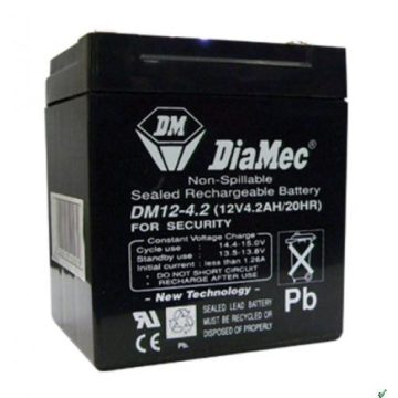 Diamec - 12V 4,5Ah - zárt savas akkumulátor DM12-4.2