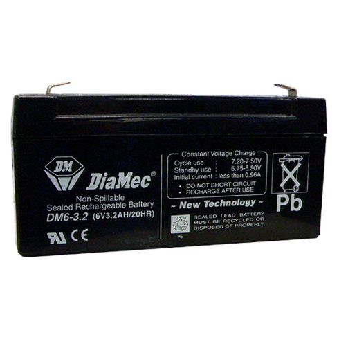 DIAMEC AGM akkumulátor, 6 V, 3,2 Ah, zárt, gondozásmentes DM6-3.2