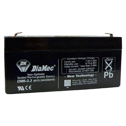 DIAMEC AGM akkumulátor, 6 V, 3,3 Ah, zárt, gondozásmentes DM6-3.3