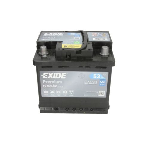 EXIDE Premium 12V 53Ah 540A jobb+ autó akkumulátor EA530