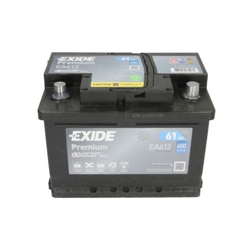 EXIDE Premium 12V 61Ah 600A jobb+ autó akkumulátor EA612