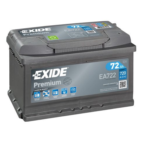 Exide Premium EA722 12V 72Ah 720A Jobb+ akkumulátor