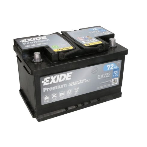 EXIDE Premium 12V 72Ah 720A jobb+ autó akkumulátor EA722