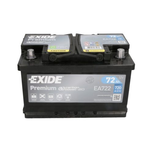 EXIDE Premium 12V 72Ah 720A jobb+ autó akkumulátor EA722