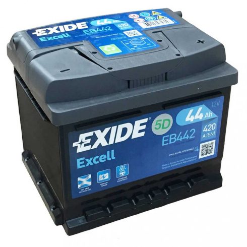 Exide Excell EB442 12V 44Ah 420A EU Jobb+ alacsony akkumulátor