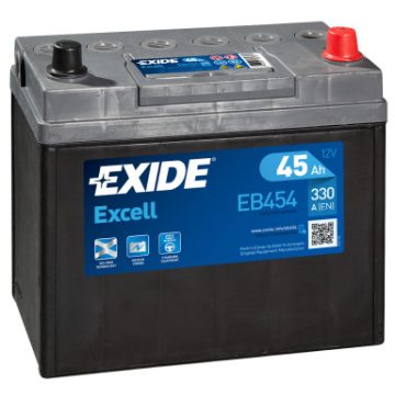 Exide Excell EB454 12V 45Ah 330A Jobb+ akkumulátor