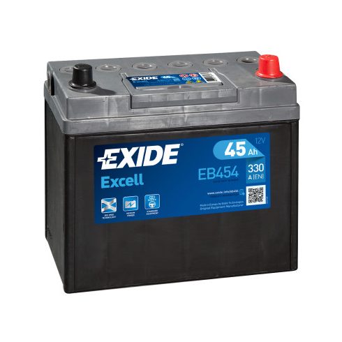 Exide Excell EB454 12V 45Ah 330A Jobb+ akkumulátor