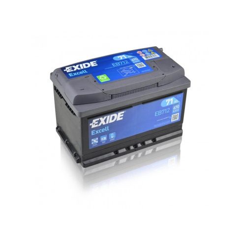 EXIDE Excell EB712 12V 71Ah 670A Jobb+ akkumulátor