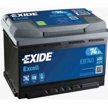 EXIDE Excell EB740 12V 74Ah 680A Jobb+ akkumulátor