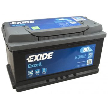 EXIDE Excell EB802 12V 80Ah 700A Jobb+ akkumulátor