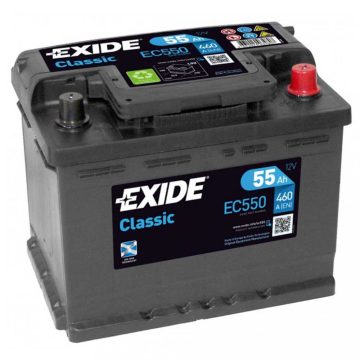 Exide Classic EC550 12V 55Ah 460A Jobb+ akkumulátor
