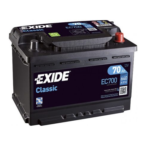 EXIDE Classic EC700 12V 70Ah 640A Jobb+ akkumulátor